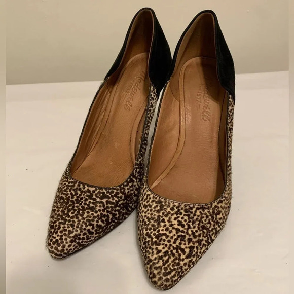 MADEWELL Two-Tone Leopard Speckle Print Stiletto Heels - Picture 3 of 9